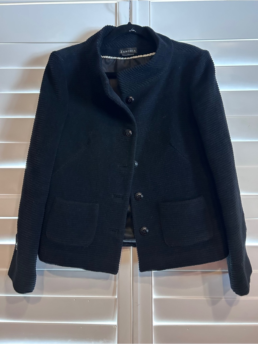 Zenobia Virgin Wool Blend Blazer Black Size 14